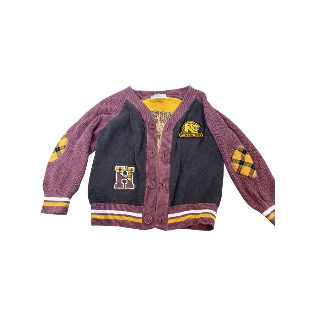 Harry Potter Cardigan Sweater Toddler 2T Maroon Gryffindor H Potter 07 Varsity